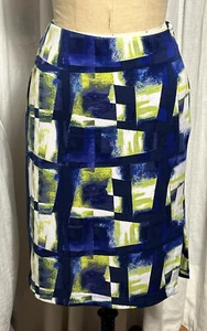 Relativity Womens Abstract Milti color Knee L knit Skirt Sz S pre-owned  - Picture 1 of 8