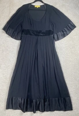 Catherine Malandrino Dress Size 12 Black Maxi 100% SILK Drape Event Prom - Image 1 of 4