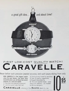 PRINT AD 1963 Caravelle Watch Waterproof Shock Resistant Christmas Ball 5x6 - Picture 1 of 1
