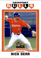 2017 Newport Gulls Choice #8 Nick Derr Lakewood Ranch Florida FL Baseball Card