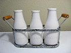 Farmhouse Milk Bottle Vases with Tray, Country Milk Bottle Centerpiece, Kitchen