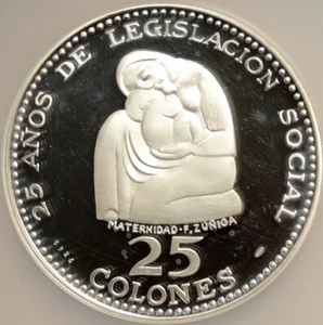 1970 COSTA RICA Social Legislation 25YR Proof Silver 25 Colon NGC Coin i103887 - Picture 1 of 5