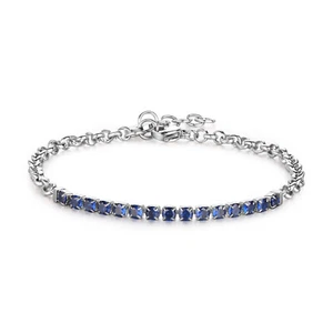S'agapo Bracciale Tennis Uomo in Acciaio e Zirconi Blu Sagapo STK05 Sagapò - Foto 1 di 4