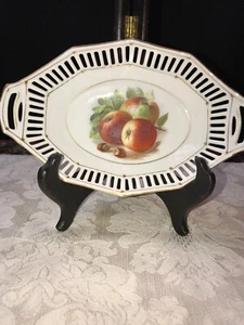 Vintage Schumann Bavaria Germany Candy Dish Soap Dish Oval Fruit Design Dish - Picture 1 of 12