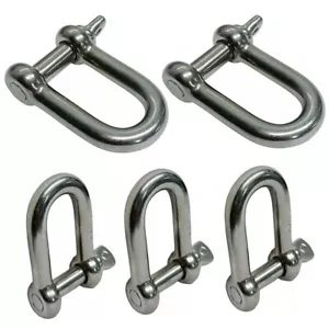 5 piezas acero inoxidable 3/8" DEE grillete D paracord aparejo ancla barco marino SS - Imagen 1 de 8