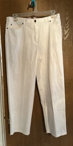 Ruby Rd Alabaster White Cotton Straight Leg Pants Size 16 NWT - Picture 1 of 5