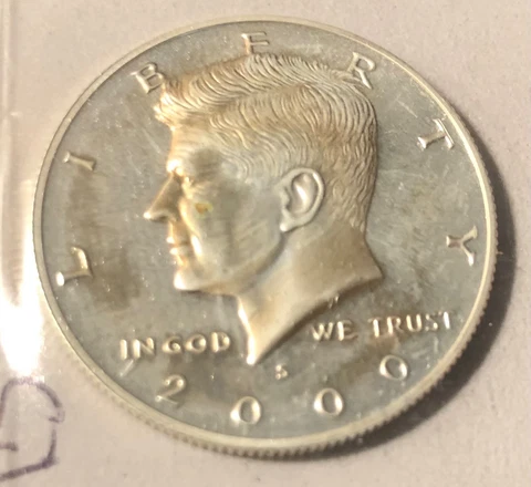 2000-S Proof Kennedy Silver Half Dollar Cover