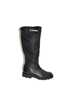 New! La Canadienne Size 10 Quintin Leather-Nylon Black Boots Tall Boot DD506 - Picture 1 of 6