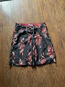 Rusty Mens Board Shorts Sz 34 Red AOP Floral  90s Y2K - Picture 1 of 2