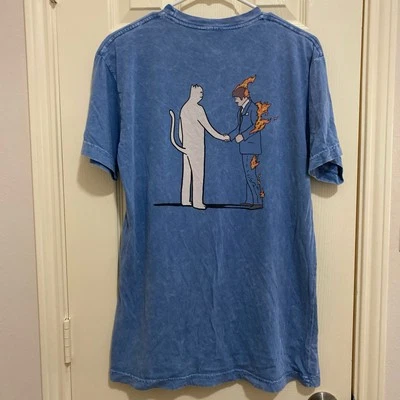 RIPNDIP Pink Floyd Wish You Were Here Parody Fire Blue Men’s T-Shirt Size Medium - Image 1 of 4