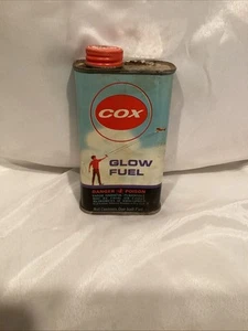 1950s-60s COX Model Airplane Glow Fuel 1/2 Pint Tin Litho Fuel Can - Picture 1 of 6