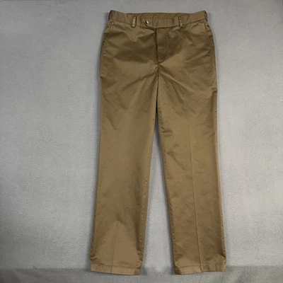 Jos. A. Calça Bank Masculina 36x34 Marrom Viajante Ajuste Personalizado Frente Plana 100% Algodão - Imagem 1 de 4