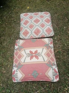 Laura Ashley fabric 2 x cushions with covers Woodchester & Edmund 16"sq - Picture 1 of 7