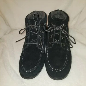 Women's Sebago Wander 228591 Black Suede Lace Up Urban Ankle Boots Size 7.5 - Picture 1 of 8