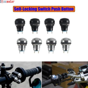 Universal Handlebar Switch Horn Button Fog Light Latching Self-Locking Buttons - Picture 1 of 16
