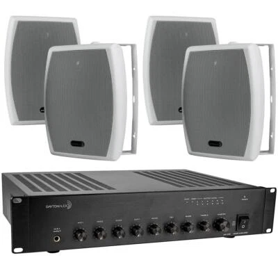 Dayton Audio DA120R 120W 70V 2U Rack Mount Mixer-Amplifier with (4) 6-1/2" White - Image 1 of 4