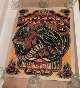 WHISKEY MYERS + SoundWaves Poster B9 Cheyenne WY Golden Flake Bull & Snake #/201 - Picture 1 of 7