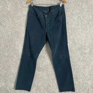 Pantalone uomo Theory in velluto a coste di cotone color verde acqua gamba dritta davanti piatto taglia 34 - Foto 1 di 11