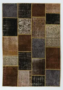 Handmade Patchwork Rug Made from Over-Dyed Vintage Carpets, CUSTOM OPTIONS Av. - Picture 1 of 5