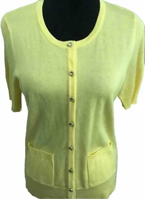 Cárdigan amarillo para mujer 7th Avenue Design Studio New York & Company talla M Foto 1 de 4