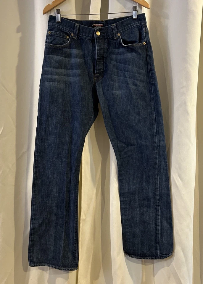 Мужские джинсы поло Ralph Lauren размер 34 Townshend G.I.V.E. Синий кнопка мухи загрузки вырез - Изображение 1 из 4