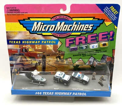 Micro Machines w/ MINIS Galoob #44 Texas Highway Patrol 64630 1994 MOC RARE SET! - Image 1 of 4