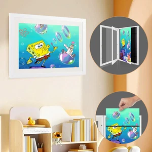 ACA White Kids Art Hanging Plywood Frame A3 Table Desk Decor Artwork Display - Picture 1 of 12