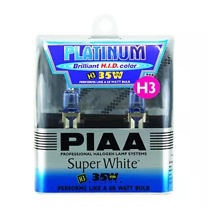 PIAA 35W = 60W Super White Xtra Technology H3 Halogen Light Bulbs for fog lamps - Picture 1 of 4