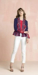 IVKO Cardigan Rojo Chaqueta Chaqueta Rojo Azul Flor Adorno 202522 - Imagen 1 de 3