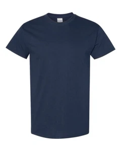 Gildan T-Shirt 2XL Navy NEW Heavy Pre-shrunk 100% Cotton Soft Comfy 5000 #A1 - Picture 1 of 3