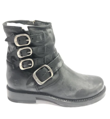 Bota corta Frye Veronica para mujer con cinturón negra talla 5,5 M Foto 1 de 4