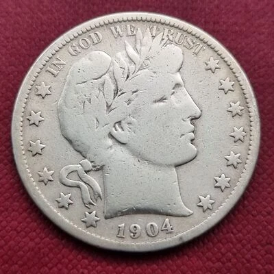 1904 S Barber Half Dollar 50c Better Grade F - VF Det. LIBERTY readable #47389 - Image 1 of 2