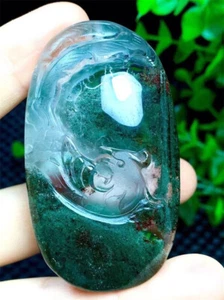 43g Natural Verde Fantasma Fantasma Tallado Fénix Colgante Mineral Espécimen Regalo - Imagen 1 de 6