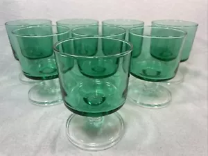 8x Cristal D'Arques Durand Cavalier Verde Cordial Shot Glasses - Imagen 1 de 9