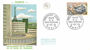 Envelope FDC France HOUSE OF THE RADIO TELEVISION 1963 PARIS - Picture 1 of 1