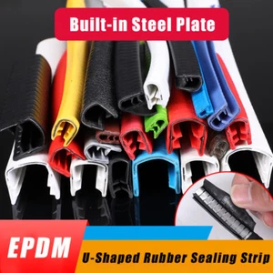 U-Shaped Rubber Sealing Strip Car Door Edge Guard Protector Edging Trim Seals - Picture 1 of 39