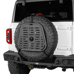 Spare Tire Mount MOLLE Panel Cargo Shelf For Ford Bronco Jeep Wrangler YJ TJ JK - Foto 1 di 16