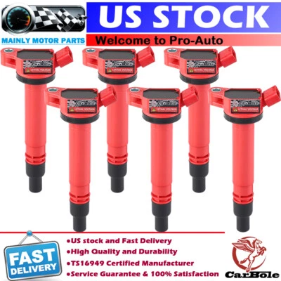 6 Pack Ignition Coils For Toyota 4Runner Lexus GS350 GS450h IS250 IS350 RC300 V6 - Image 1 of 4