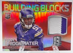 TEDDY BRIDGEWATER 2014 SPECTRA BUILDING BLOCKS RED PRIZM JERSEY RC #D /10 - Picture 1 of 2