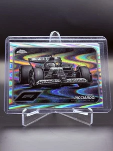  2024 Topps Chrome Formula 1 Daniel Ricciardo #90 Black White Raywave Refractor - Picture 1 of 2