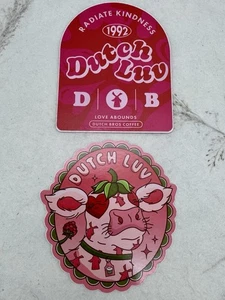 Dutch Bros Kaffee Aufkleber 2 Stück Dutch Luv Cow And Radiate Kindness - Bild 1 von 4