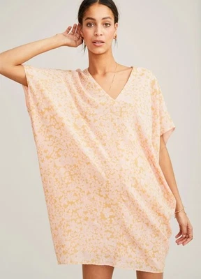 Hatch Maternity Women's THE SLOUCH DRESS Apricot Silk/Cotton $258 NEW - Image 1 of 4