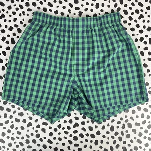 J.CREW FACTORY Men's Green Checkered Woven Boxers SMALL BV599 - Picture 1 of 7