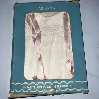 Vestido de bebé vintage de los años 50 con ribete rosa transparente de encaje 100 % nailon talla 2 Foto 1 de 4