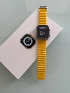 Apple Watch Ultra 49mm Titanium Case with Yellow Ocean Band, NEW CONDITION !!! - Photo 1 sur 12