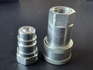 Un Juego 1/4" Cuerpo 1/4" NPT Poppet Pioneer Estilo Acoplador Hidráulico Conexión Rápida - Imagen 1 de 5