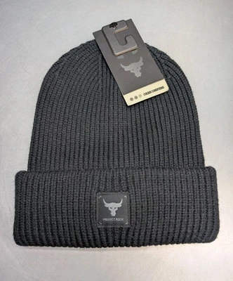 Nuevo gorro Under Armour Project Rock para hombre negro talla única tejido nuevo con etiquetas Foto 1 de 4