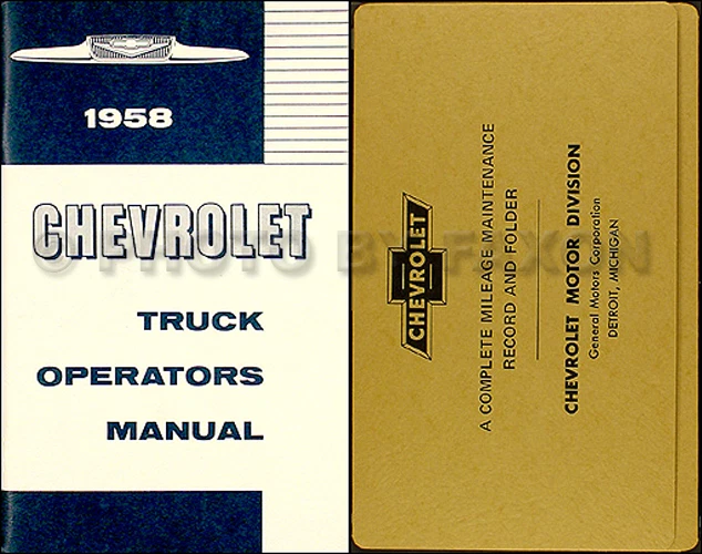 1958 Chevrolet Truck Owner Manual Package with Envelop 58 Chevy Pickup Suburban - Image 1 of 1