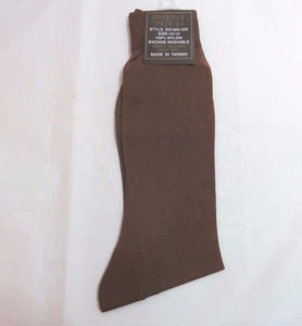 Calcetines de vestir transparentes para hombre 100% nailon marrón pantorrilla media talla 10-13 delgado SENSACIÓN SEDOSA - Imagen 1 de 2