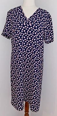 Marks & Spencer Shift Dress Size AU 10 M & S blue floral knee length office BNWT — 第 1/4 张图片